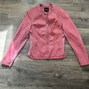 Express Pink Faux Leather Jacket